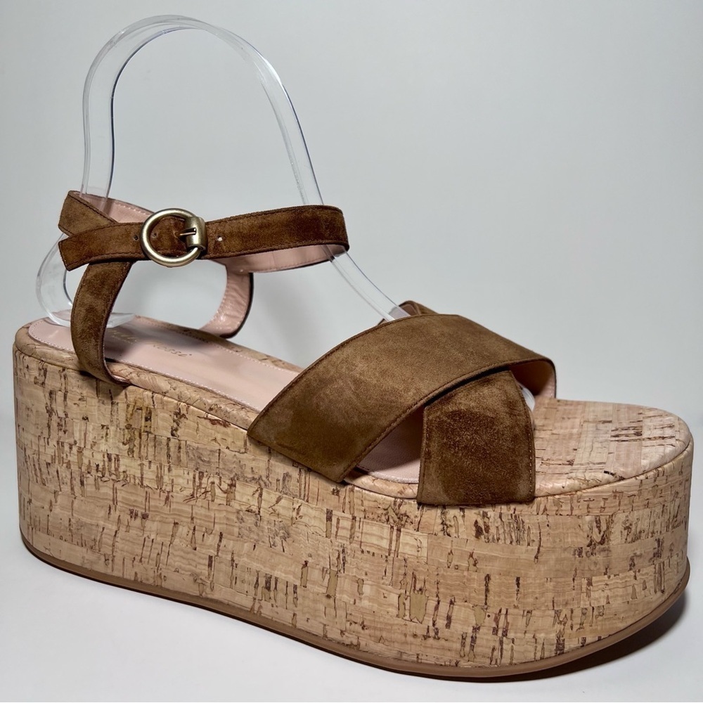 Gianvito Rossi Bebe Wedge Platform Sandals in Brown